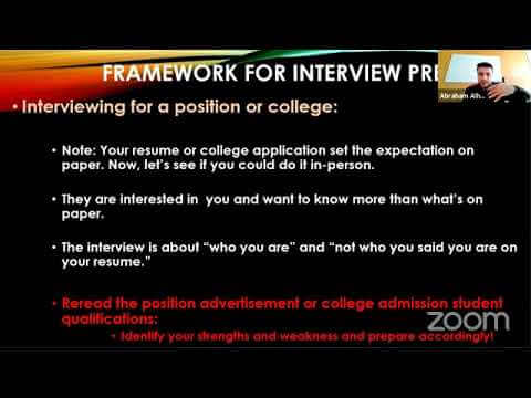 AAYSP Improving your Interviewing Skills- College & Job Interviews